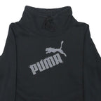 PUMA Womens Black Cotton Blend Crew Neck Sweatshirt M Logo Print