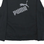 PUMA Womens Black Cotton Blend Crew Neck Sweatshirt M Logo Print