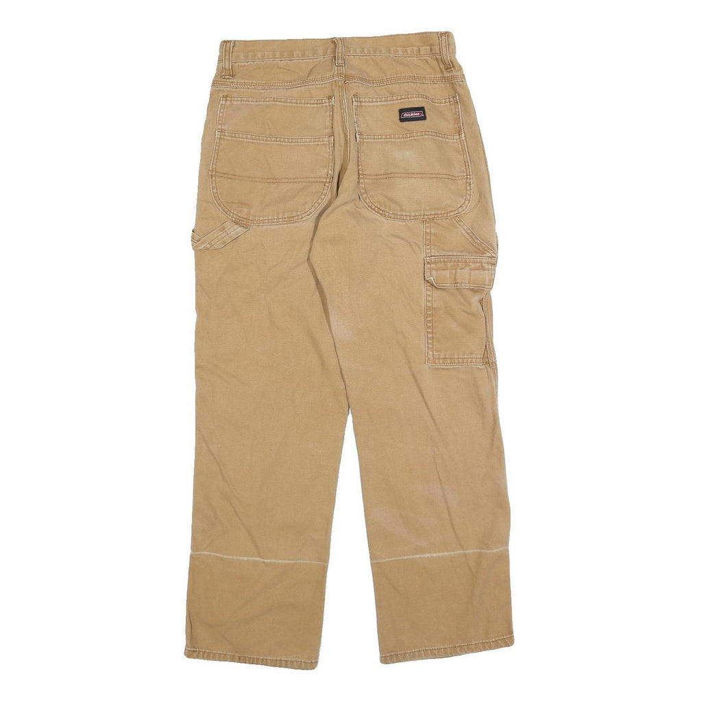 DICKIES Mens Regular Fit Beige Cotton Blend Workwear Jeans W30 L30 Zip Pockets