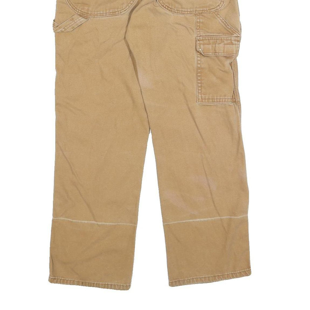 DICKIES Mens Regular Fit Beige Cotton Blend Workwear Jeans W30 L30 Zip Pockets