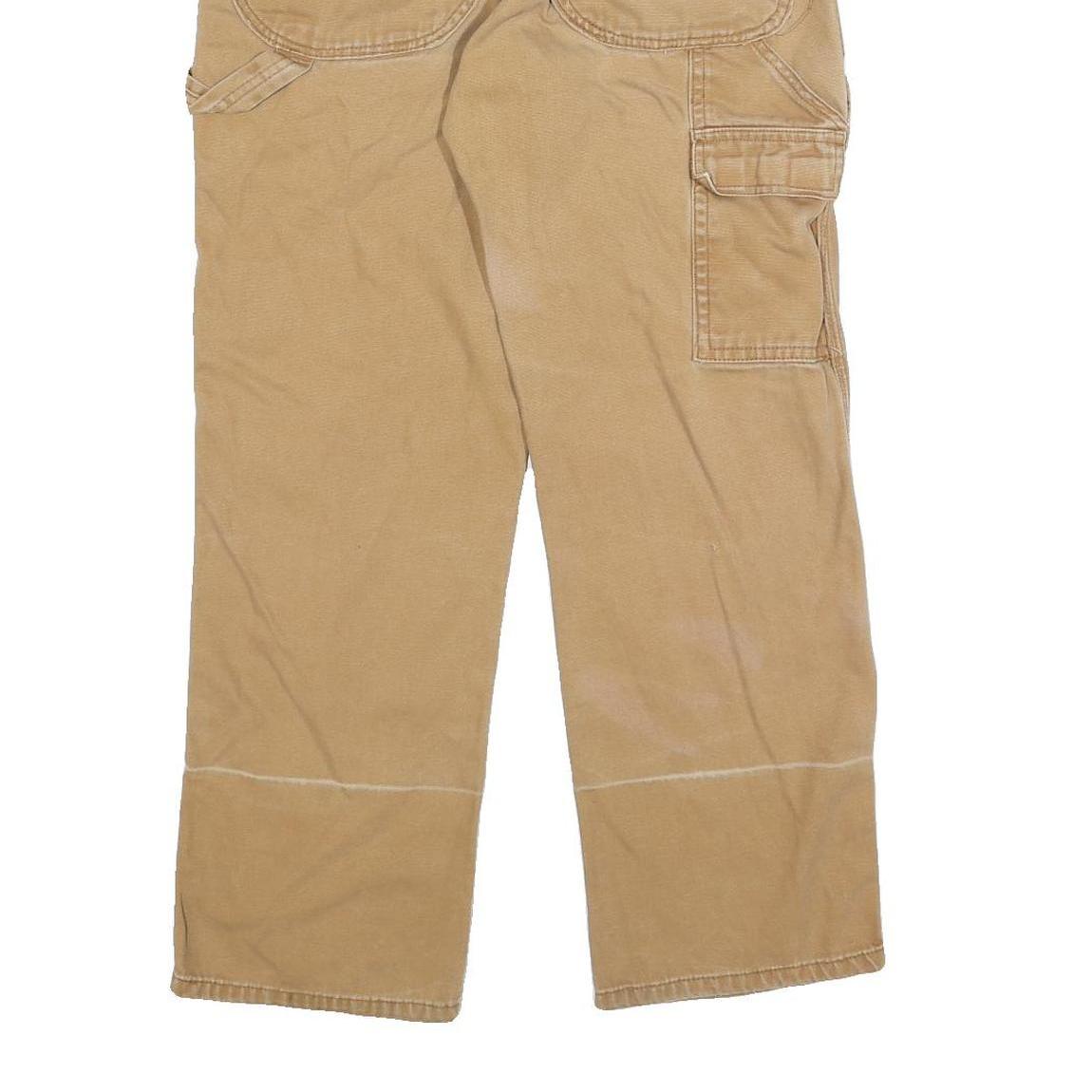 DICKIES Mens Regular Fit Beige Cotton Blend Workwear Jeans W30 L30 Zip Pockets