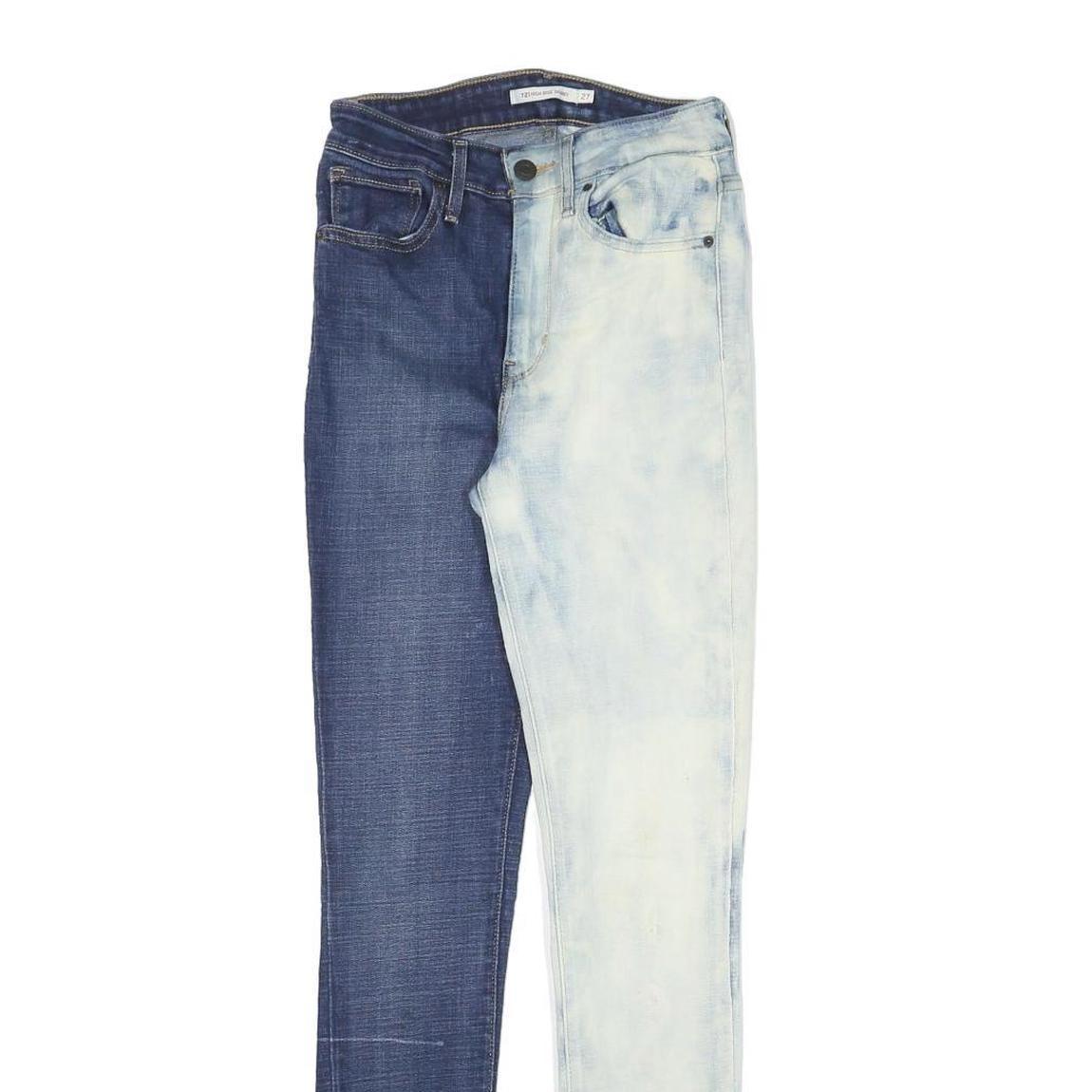 LEVI'S Womens Slim Fit Skinny Denim Jeans Blue & Cream Cotton Blend W22 L29