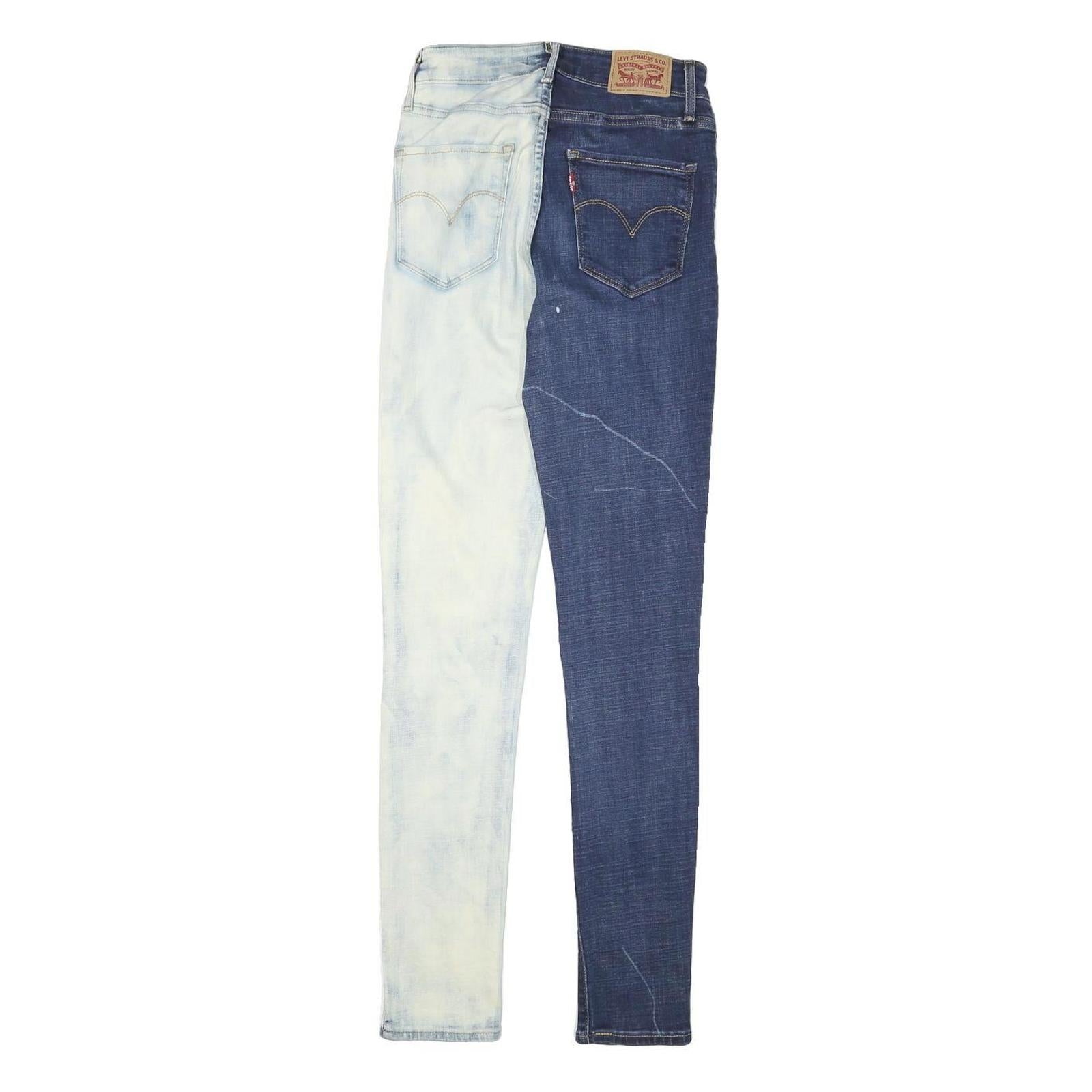 LEVI'S Womens Slim Fit Skinny Denim Jeans Blue & Cream Cotton Blend W22 L29