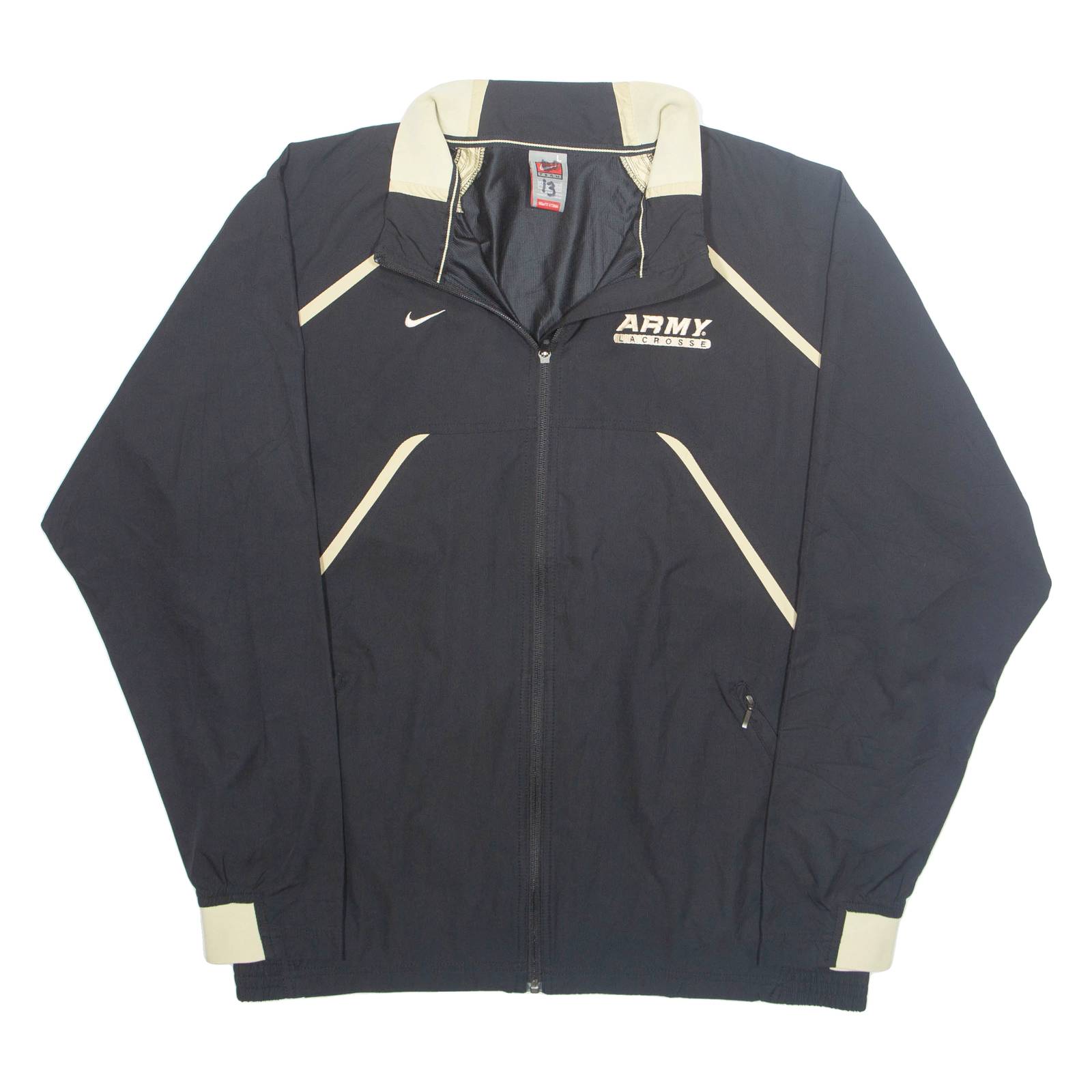NIKE Army Lacrosse Mesh Lined Mens Track Jacket Black L