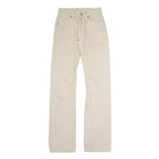 LEVI'S 501 Womens Jeans Cream Slim Straight Denim Raw W22 L30 Classic Fit