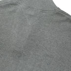 TOMMY HILFIGER Mens Grey Plain Pullover Zip Neck Basic Knit XL Cotton Jumper