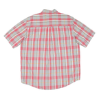 WOOLRICH Mens Red & Grey Checked Shirt L Button Down Cotton Blend Summer Casual