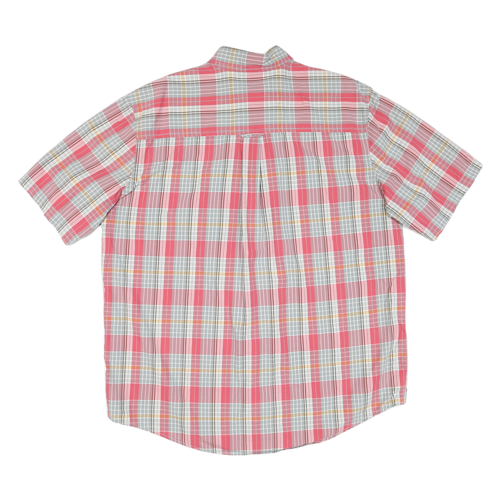 WOOLRICH Mens Red & Grey Checked Shirt L Button Down Cotton Blend Summer Casual