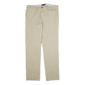 TOMMY HILFIGER Mens Cotton Beige Regular Fit Straight Trousers W34 L34 Casual