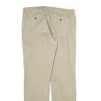 TOMMY HILFIGER Mens Cotton Beige Regular Fit Straight Trousers W34 L34 Casual