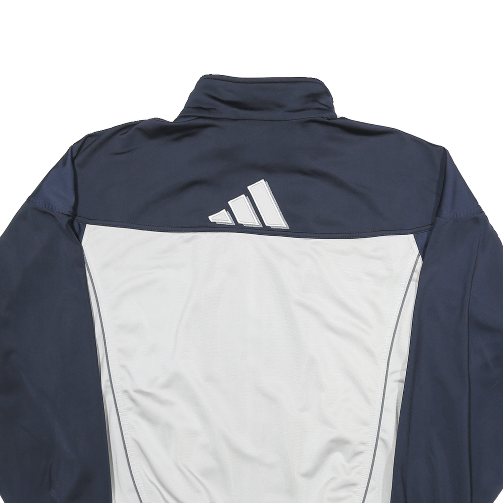 ADIDAS Mens Navy & White Track Jacket L Polyester Blend Zip Collar Casual