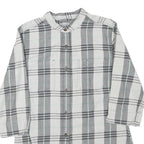 CARHARTT Womens Grey & White Check Shirt 3/4 Sleeve Button Neck M Casual