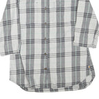 CARHARTT Womens Grey & White Check Shirt 3/4 Sleeve Button Neck M Casual