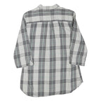 CARHARTT Womens Grey & White Check Shirt 3/4 Sleeve Button Neck M Casual