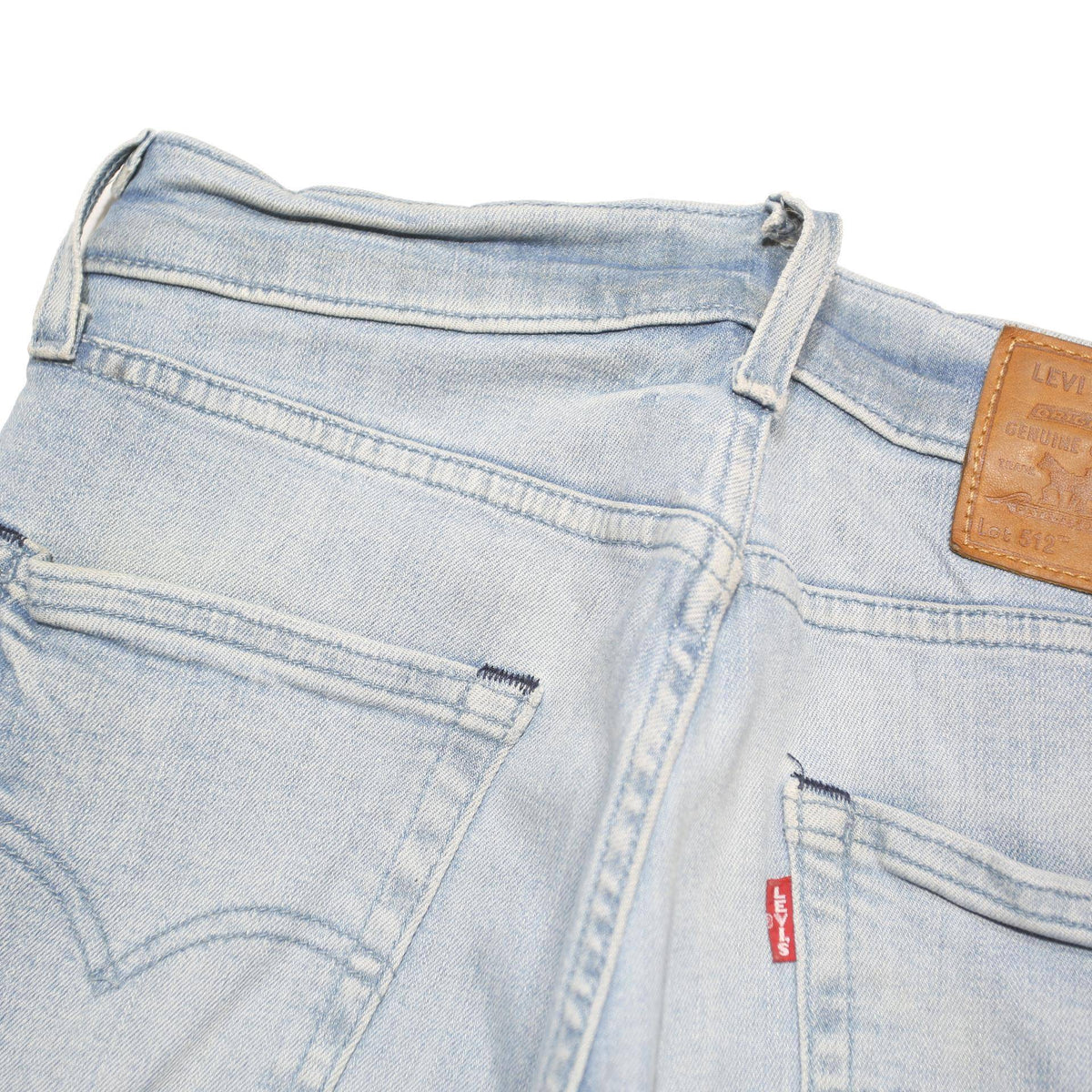 LEVI'S 512 Big E Womens Jeans Light Blue Regular Skinny Denim Stone Wash W29 L28
