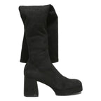 CHARLES & KEITH Womens Black Synthetic High Platform Boots UK 6 Stylish Elegant