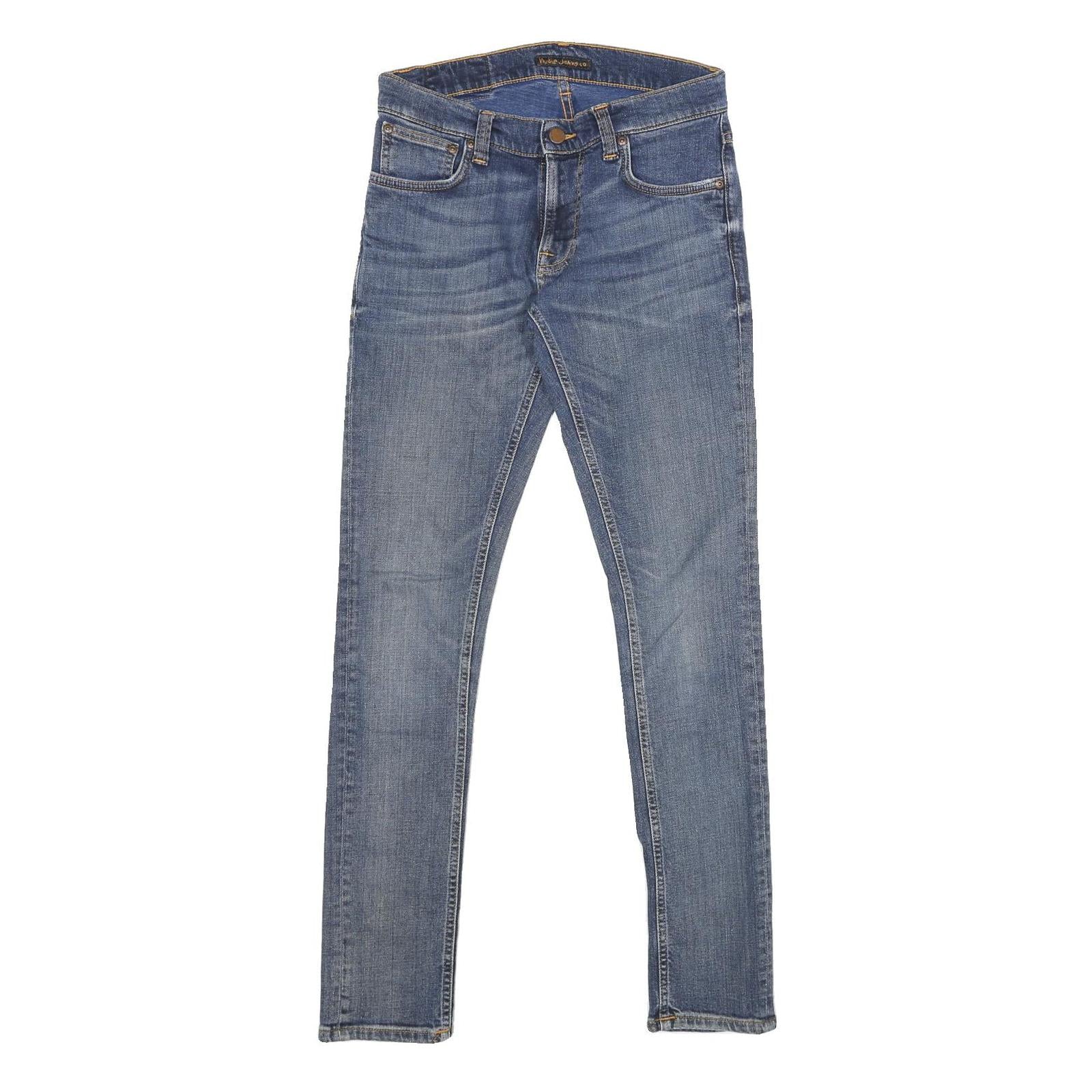 Womens Blue Regular Fit Skinny Denim Medium Wash Jeans W29 L31 Classic Cotton