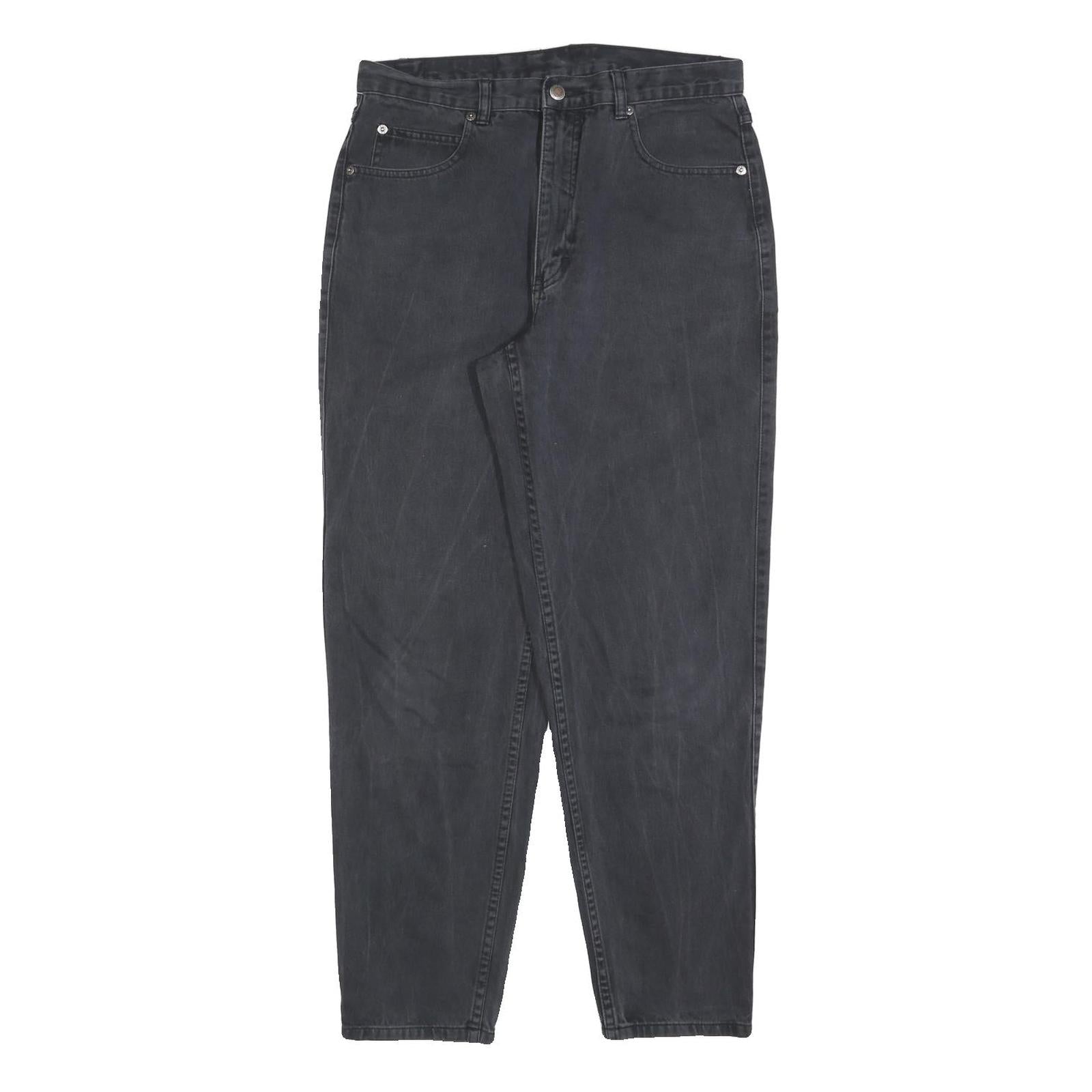 TEDDYS Womens Regular Fit Black Denim Jeans W30 L30 Classic Cotton Blend Zip