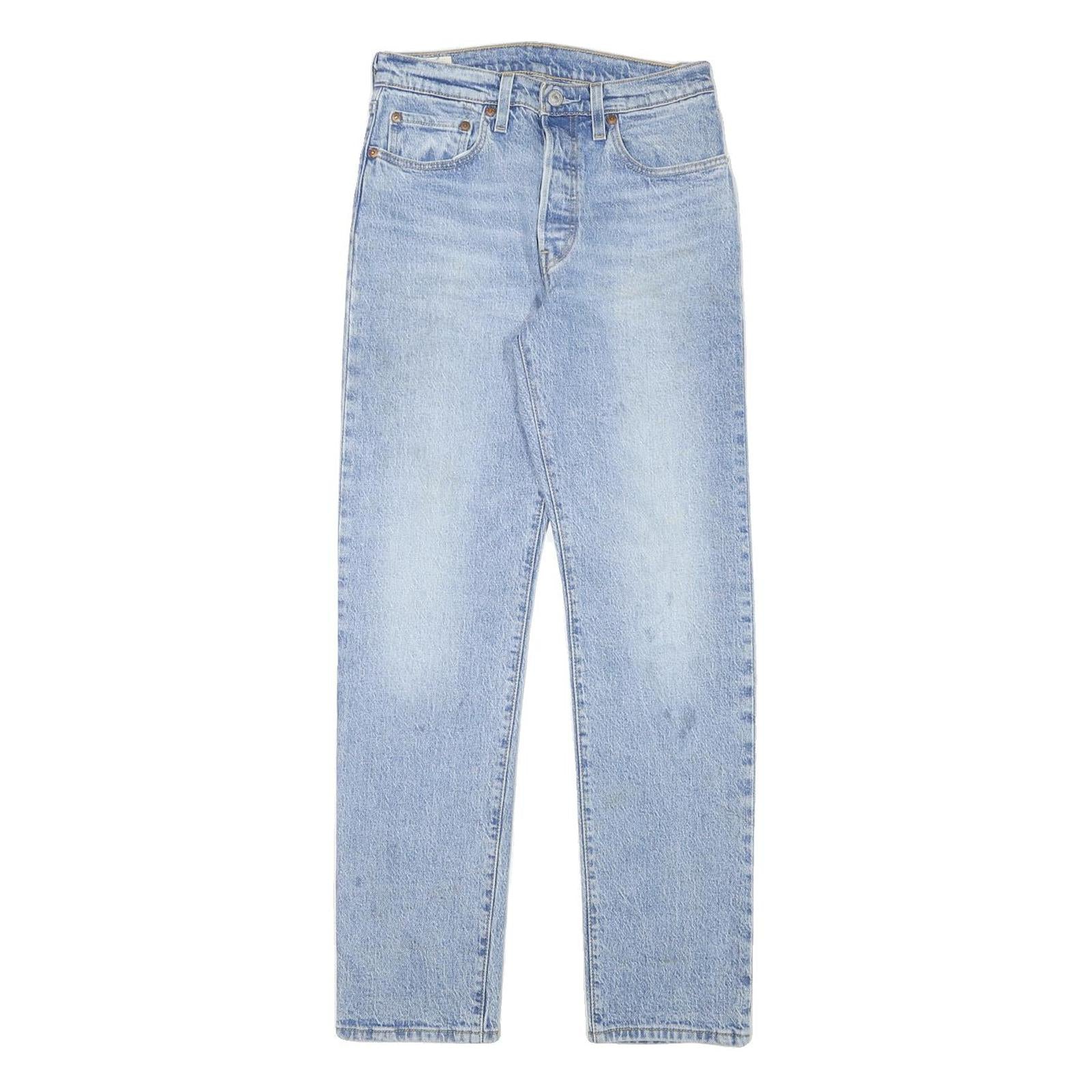 LEVI'S 501 Womens Jeans Blue Regular Straight Denim Light W26 L29 Classic Fit