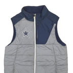 NFL Womens Blue & Grey Quilted Sleeveless Jacket S Polyester Zip Sporty