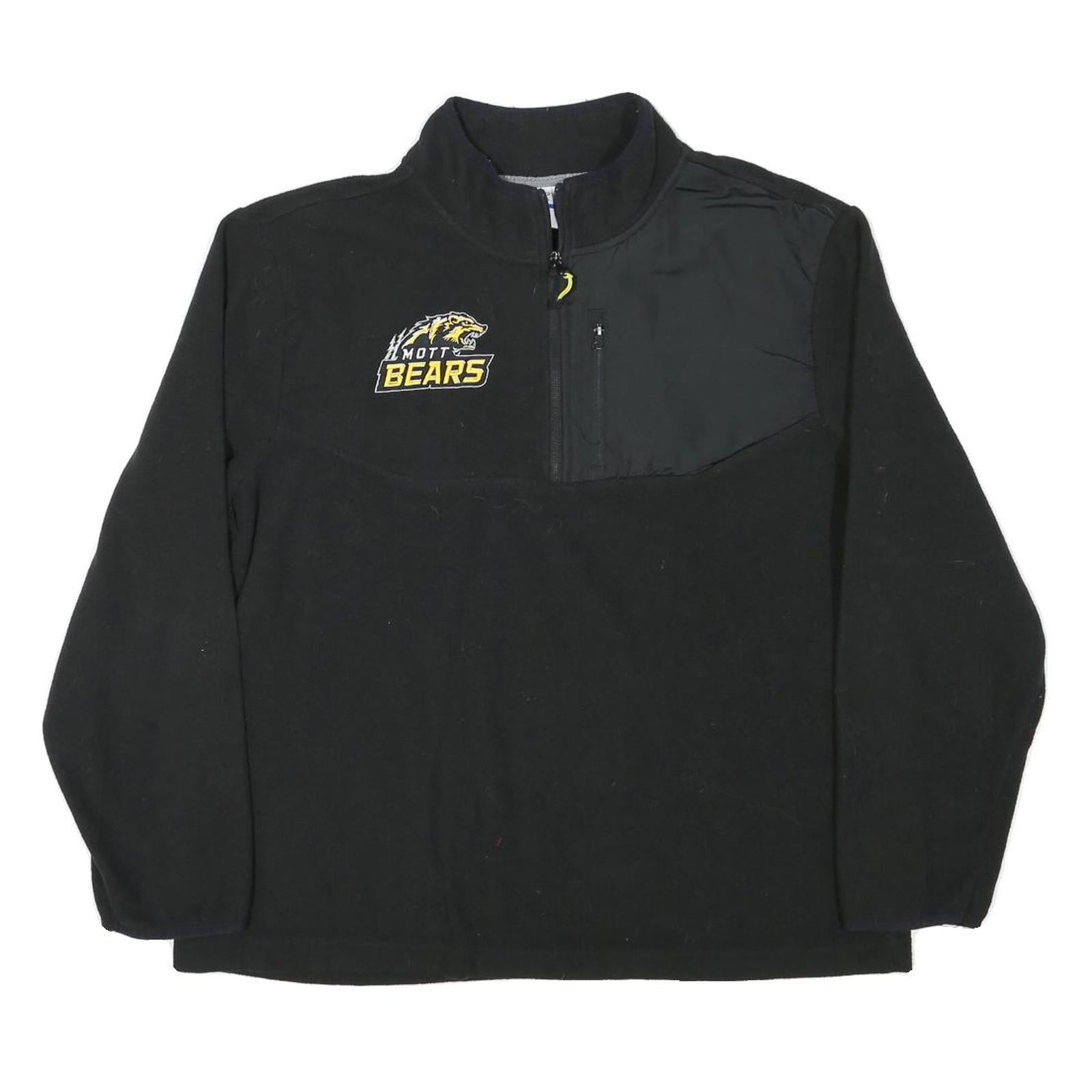 STARTER Mens Black Mott Bears Patterned Pullover Crew Neck Knit Size L Polyester
