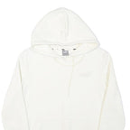 PUMA Womens White Hoodie S Cotton Blend Pullover Drawstring Pocket