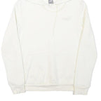 PUMA Womens White Hoodie S Cotton Blend Pullover Drawstring Pocket
