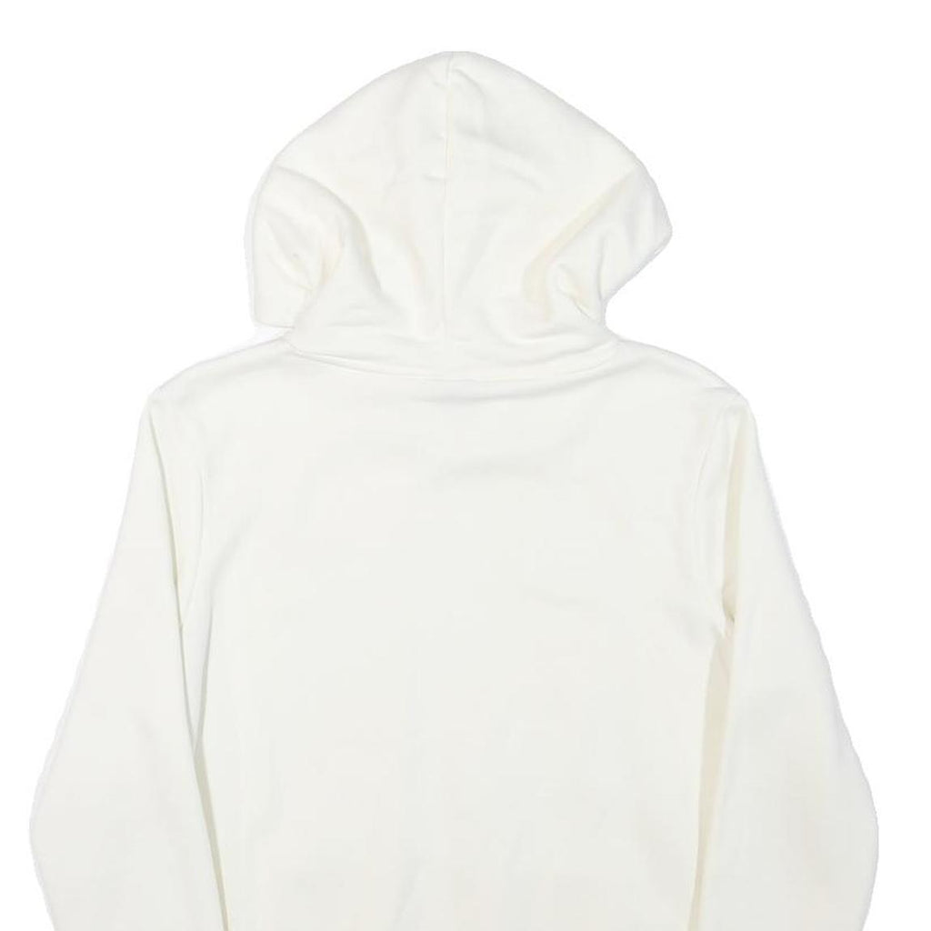 PUMA Womens White Hoodie S Cotton Blend Pullover Drawstring Pocket