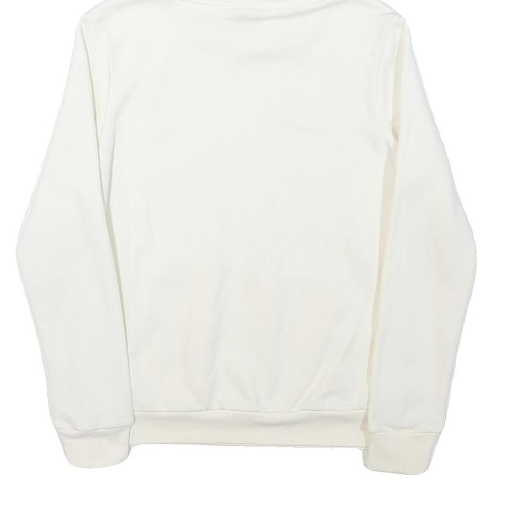 PUMA Womens White Hoodie S Cotton Blend Pullover Drawstring Pocket