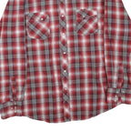 WRANGLER Mens Red & White Check Shirt 2XL Cotton Blend Long Sleeve Casual