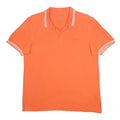 LOTTO Mens Orange Short Sleeve Plain Polo Shirt L Cotton Casual Sportswear