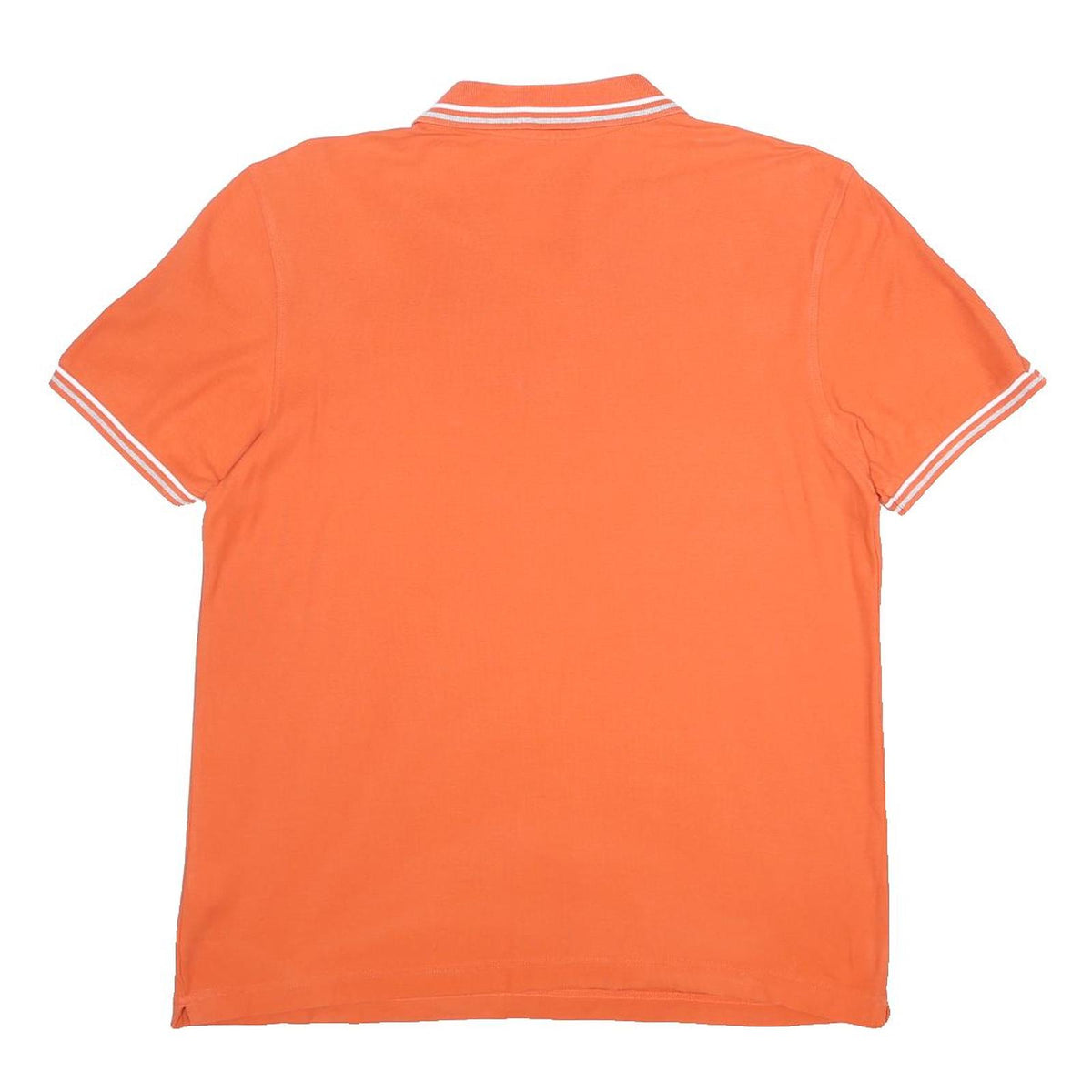 LOTTO Mens Orange Short Sleeve Plain Polo Shirt L Cotton Casual Sportswear