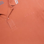 LOTTO Mens Orange Short Sleeve Plain Polo Shirt L Cotton Casual Sportswear