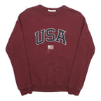 AMERICA TODAY Mens Maroon USA Crew Neck S Cotton Sweatshirt Pullover Casual