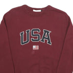 AMERICA TODAY Mens Maroon USA Crew Neck S Cotton Sweatshirt Pullover Casual