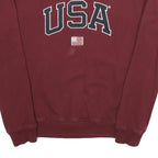 AMERICA TODAY Mens Maroon USA Crew Neck S Cotton Sweatshirt Pullover Casual
