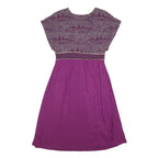 FRENCH CONNECTION Womens Purple & Wine Day Cotton Blend Dress UK 12 V-Neck Short