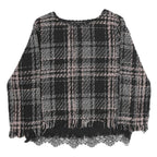 ZARA Mens Black & Pink Patterned Cotton Jumper Crew Neck Basic Knit L Stylish