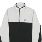 FILA Mens White & Black Colourblock Plain Crew Neck Basic Knit M Polyester
