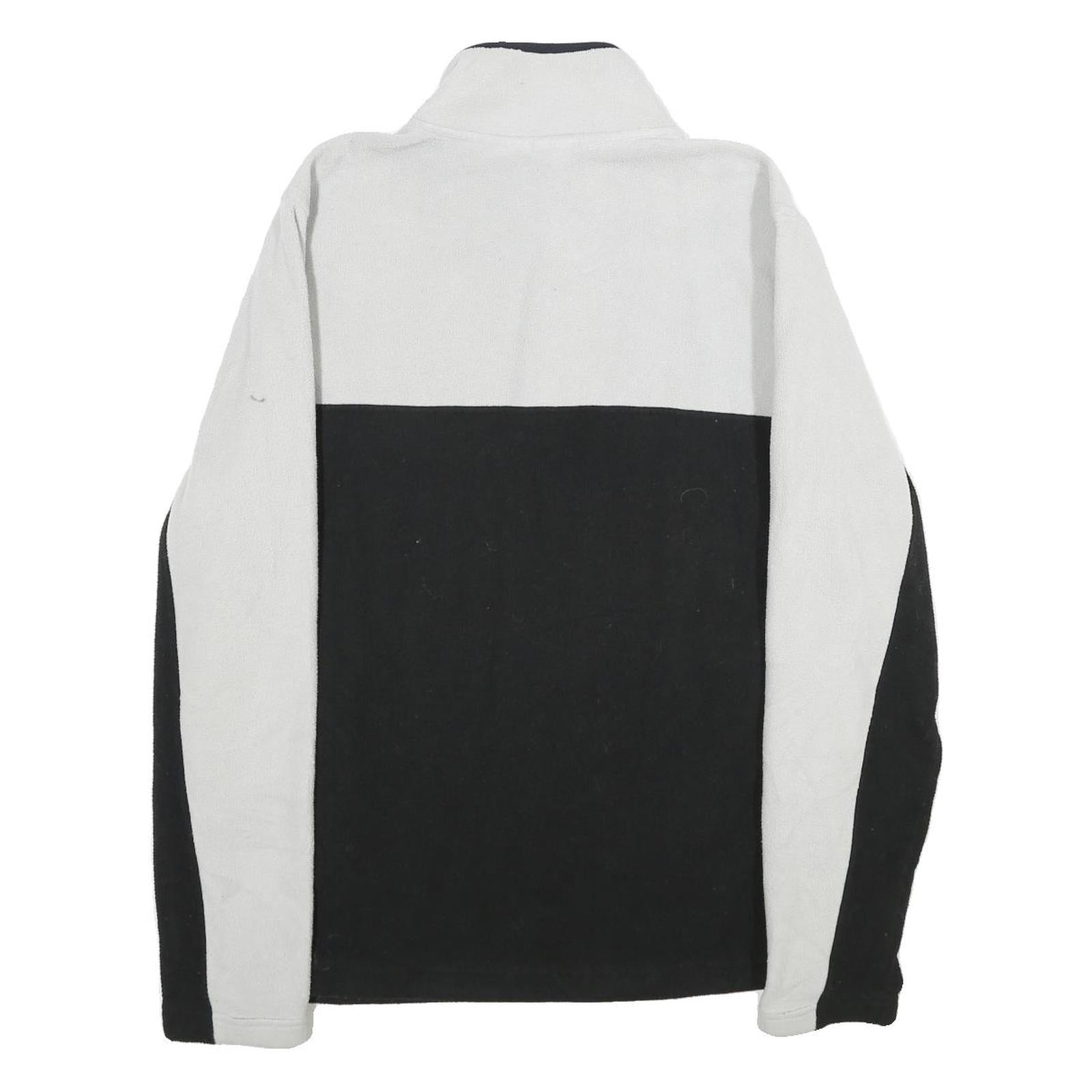 FILA Mens White & Black Colourblock Plain Crew Neck Basic Knit M Polyester