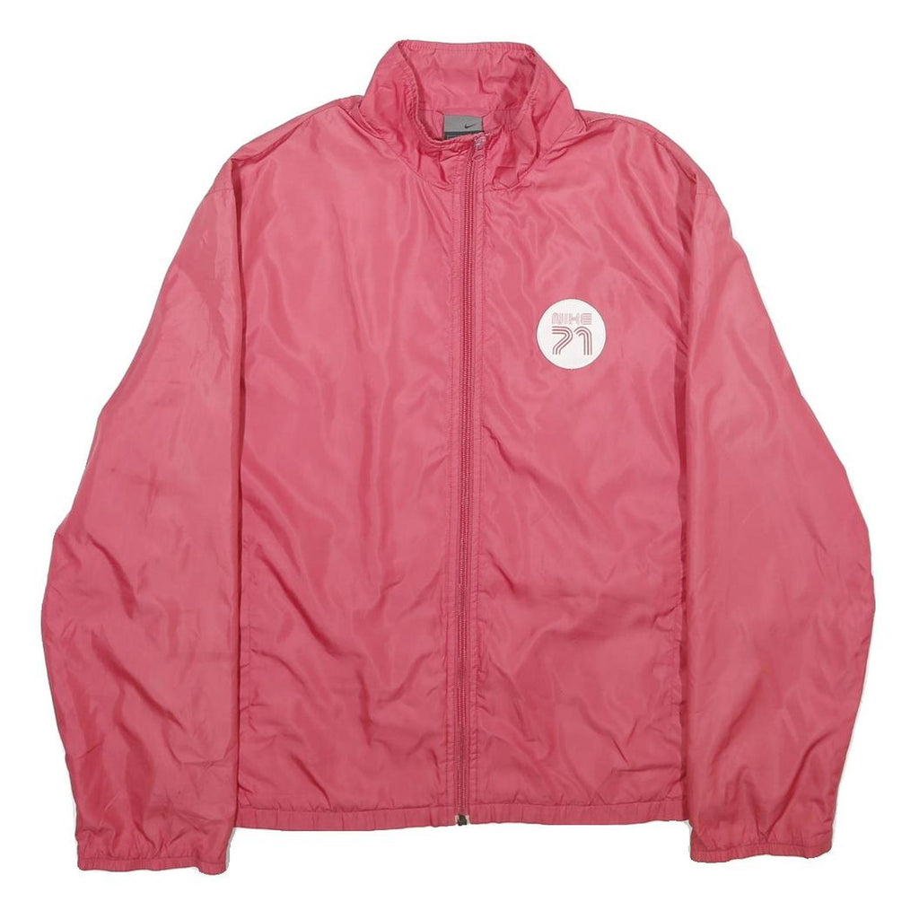 NIKE Womens Pink Lightweight Zip Jacket L Polyester Clima-Fit Sportswear