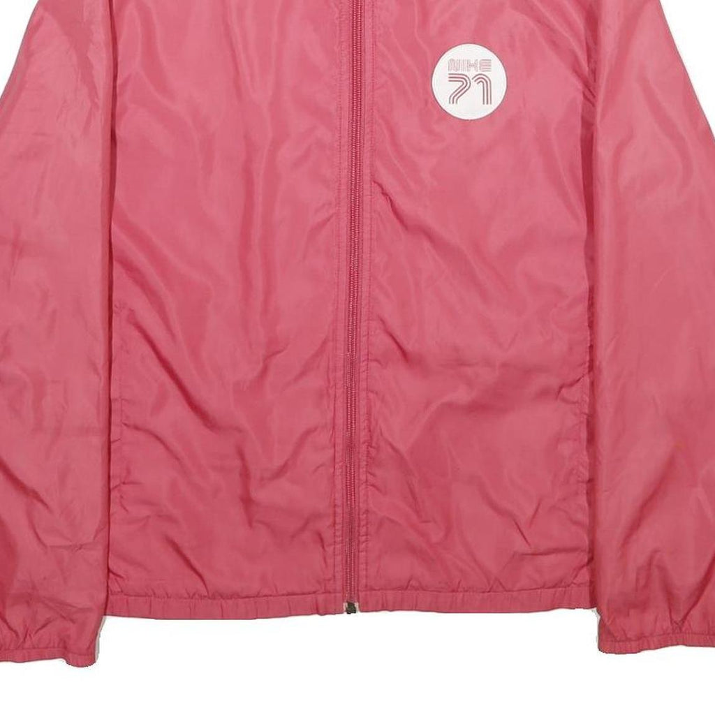 NIKE Womens Pink Lightweight Zip Jacket L Polyester Clima-Fit Sportswear