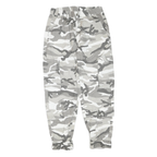 Grey White Mens Cotton Blend Regular Cargo Trousers W30 L28 Zip Casual Workwear