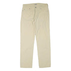 HIS Mens Cotton Blend Beige Regular Straight Trousers W33 L31 Casual Comfortable