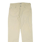 HIS Mens Cotton Blend Beige Regular Straight Trousers W33 L31 Casual Comfortable