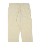 HIS Mens Cotton Blend Beige Regular Straight Trousers W33 L31 Casual Comfortable