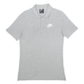 NIKE Mens Grey Short Sleeve Plain S Cotton Polo Shirt Logo Casual Sports