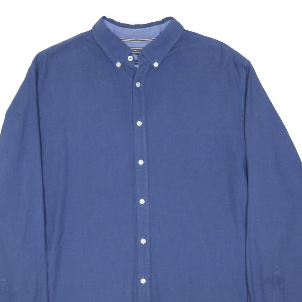 TOMMY HILFIGER Mens Blue Cotton Blend Shirt 2XL Button Down Casual