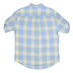 TOMMY HILFIGER Mens Blue & Green Check Shirt XL Button-Down Long Sleeve Cotton