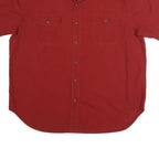 CE SCHMIDT Mens Red Cotton Shirt XL Button Short Sleeve Casual Workwear